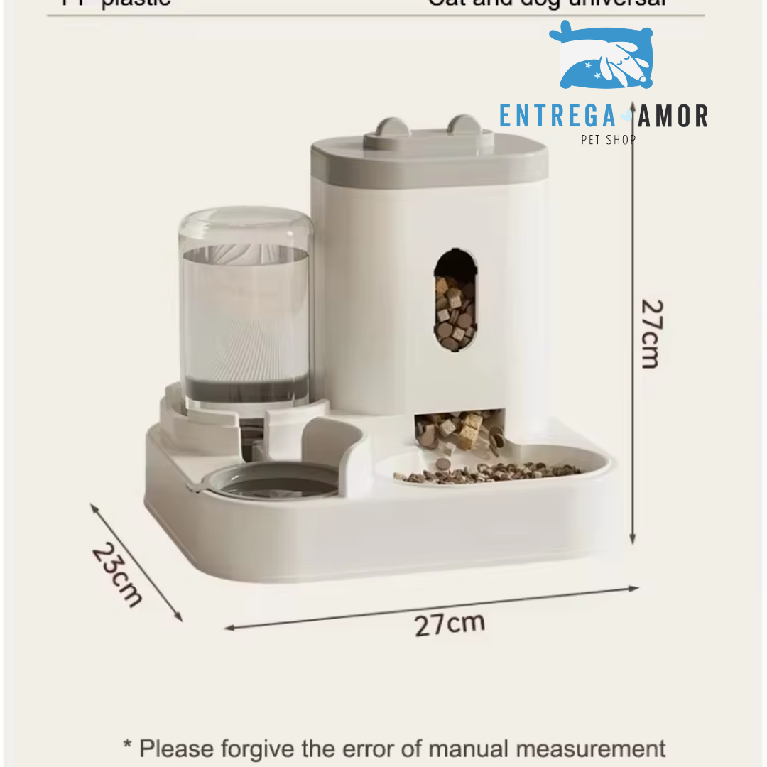 Dispensador Automático de Comida y Agua 2 en 1 para Mascotas