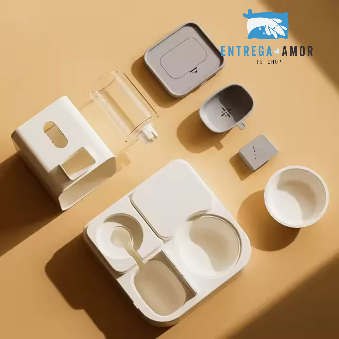 Dispensador Automático de Comida y Agua 2 en 1 para Mascotas