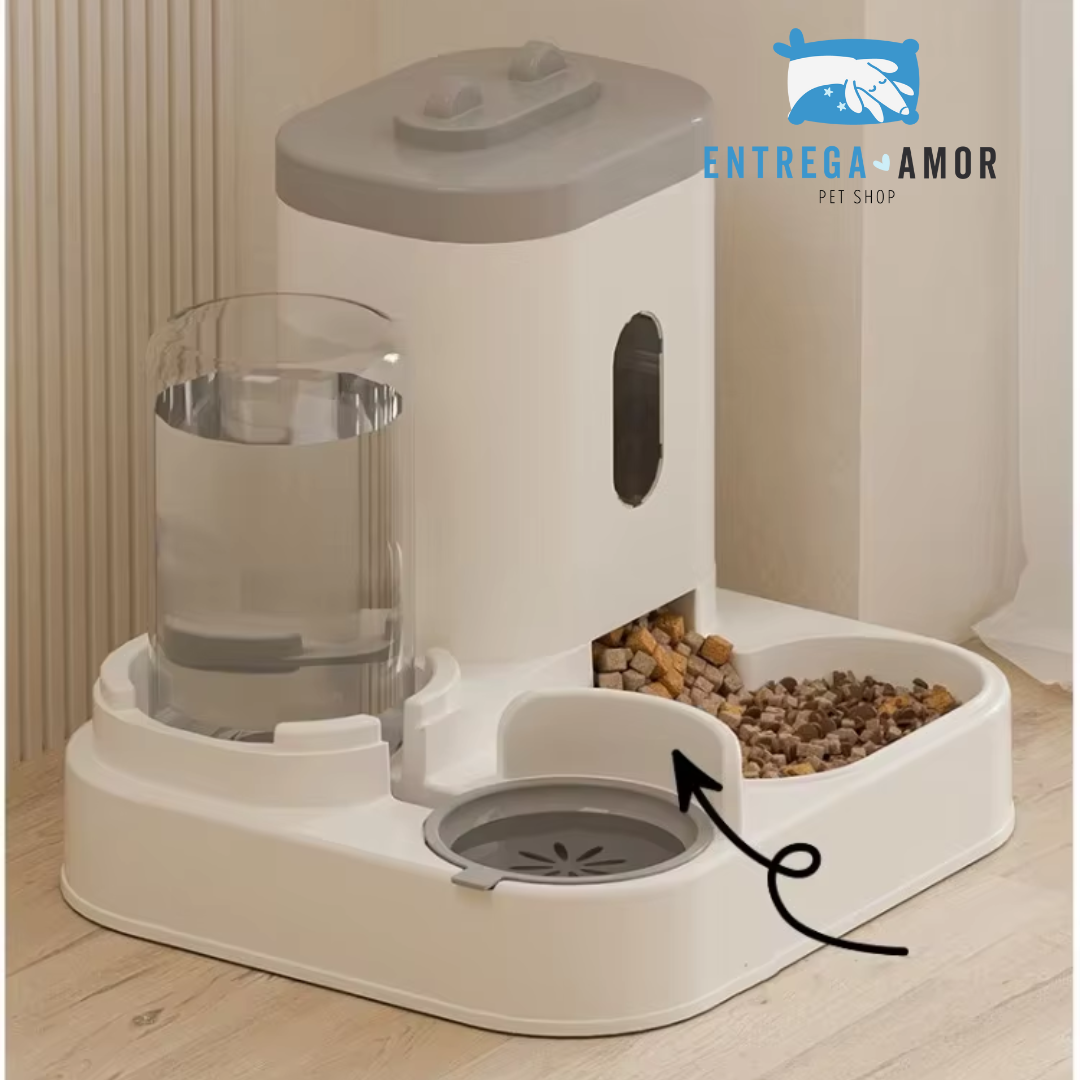 Dispensador Automático de Comida y Agua 2 en 1 para Mascotas