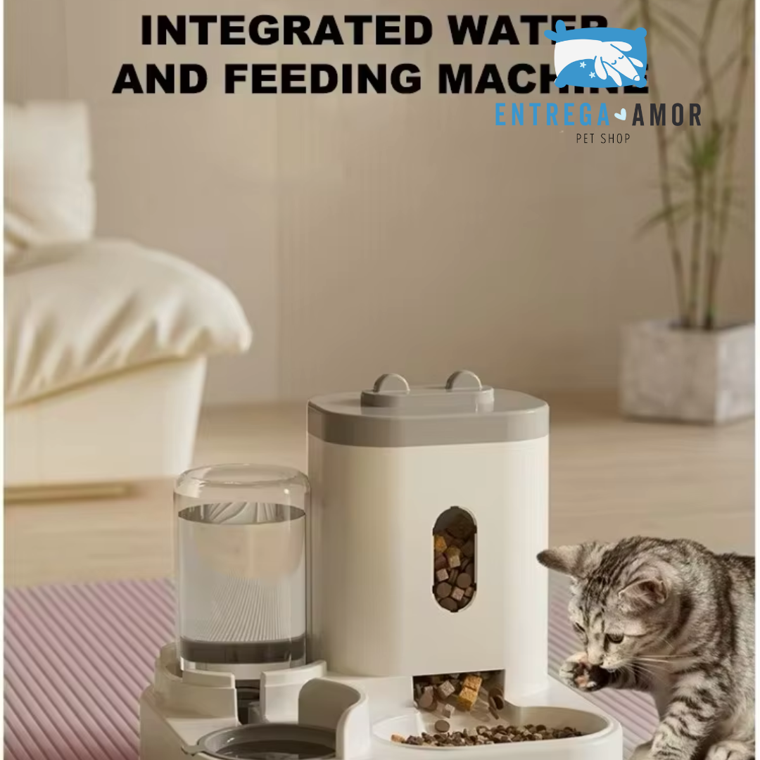 Dispensador Automático de Comida y Agua 2 en 1 para Mascotas