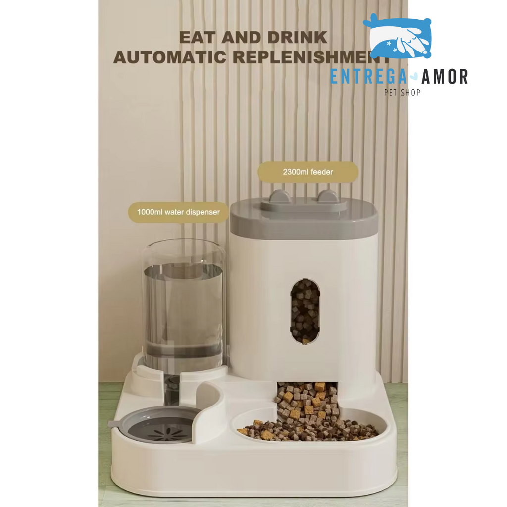 Dispensador Automático de Comida y Agua 2 en 1 para Mascotas