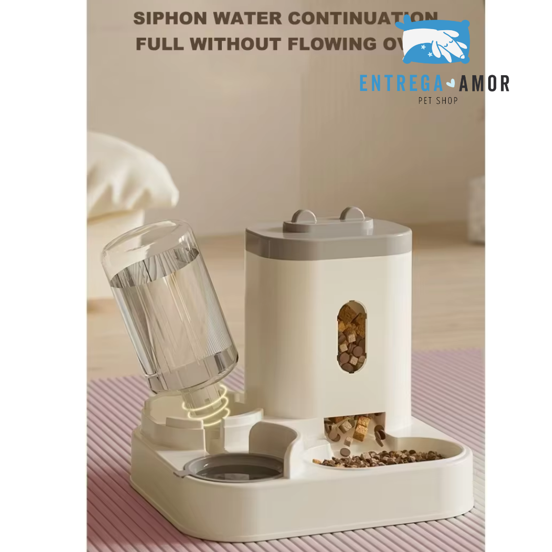 Dispensador Automático de Comida y Agua 2 en 1 para Mascotas